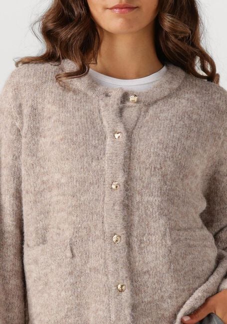Beige OBJECT Vest OBJSAGGIA RE L/S KNIT CARDIGAN - large