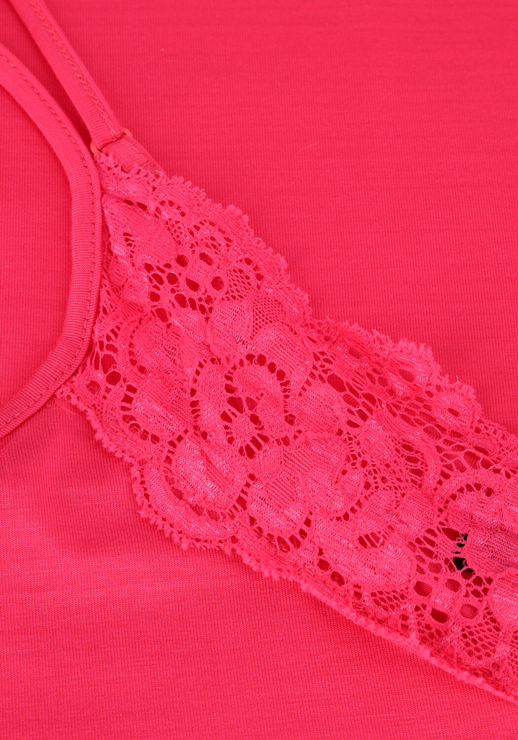 Fuchsia JANSEN AMSTERDAM Top ALORA HEMDJE TC 103 SPAGHETTI WITH LACE - large