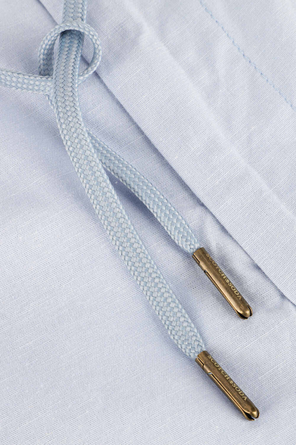 Lichtblauwe SCOTCH & SODA Korte broek FAVE COTTON/LINEN TWILL BERMUDA - large