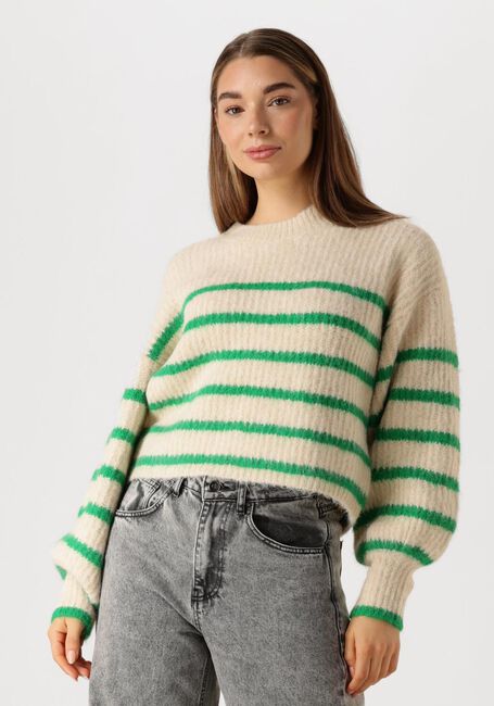 Groene CO'COUTURE Trui CORALIE CROP STRIPE O-KNIT - large
