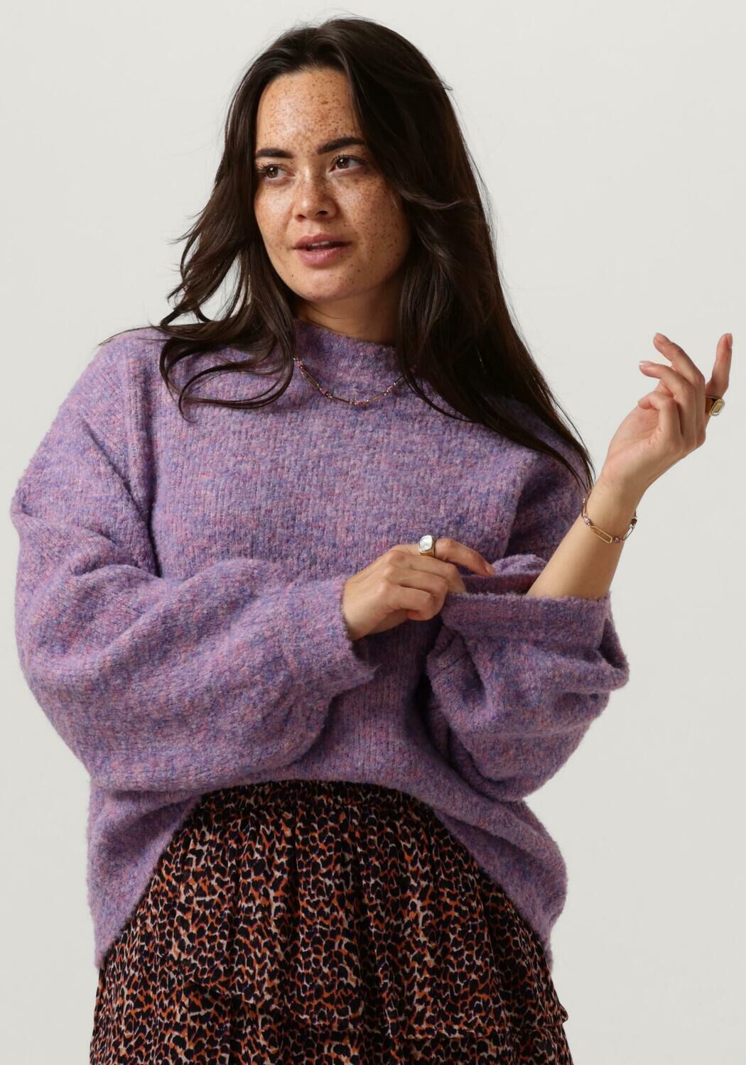 NOTRE-V Dames Truien & Vesten Nv-clarice Boucle Knit Blouse Lila
