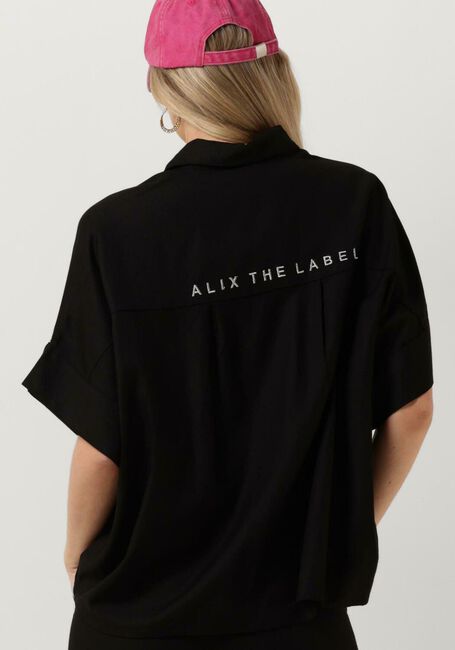 Zwarte ALIX THE LABEL Blouses LADIES WOVEN LINEN OVERSIZED BLOUSE - large