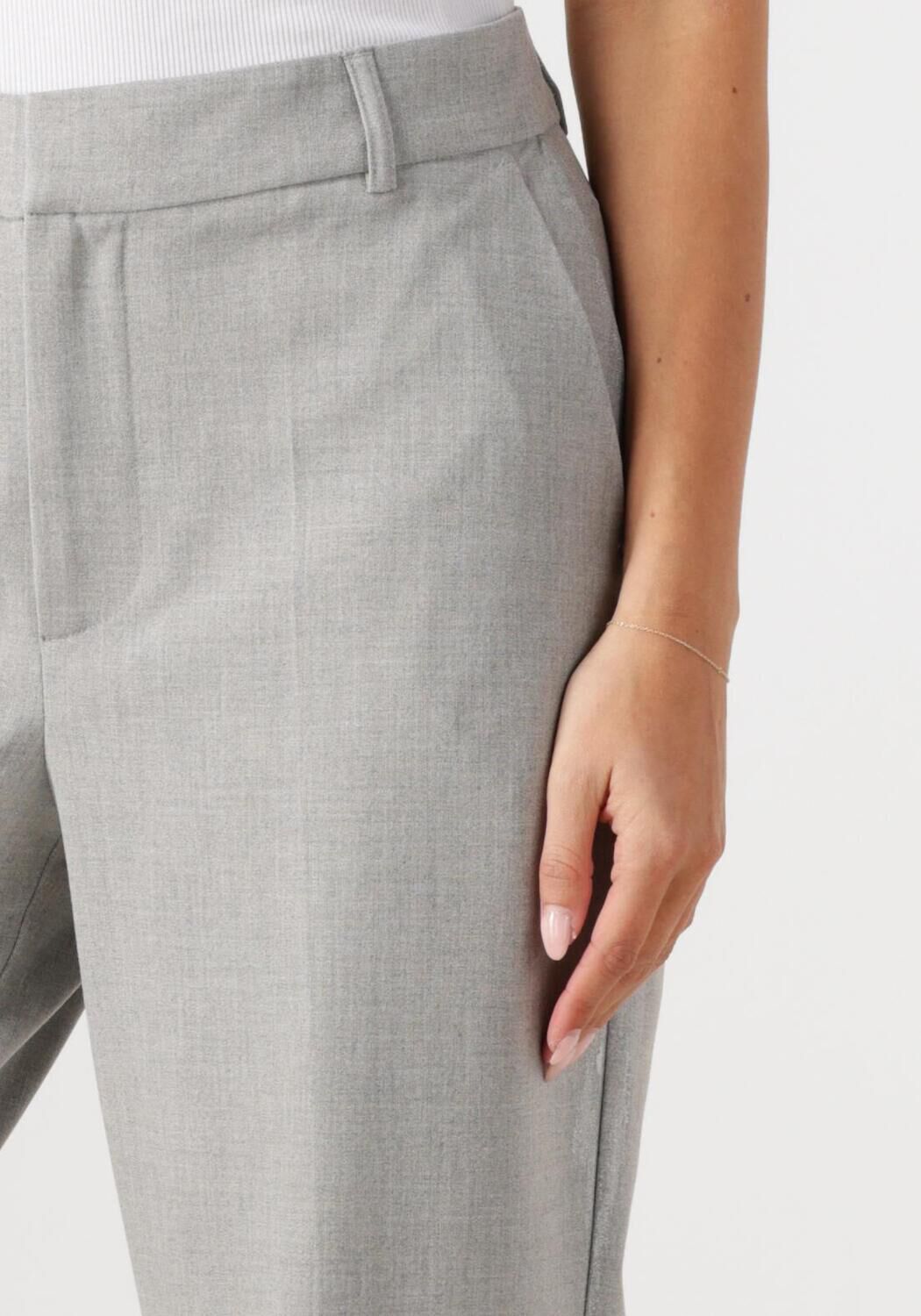 ALIX THE LABEL Dames Broeken Ladies Woven Foil Stripe Pants Lichtgrijs