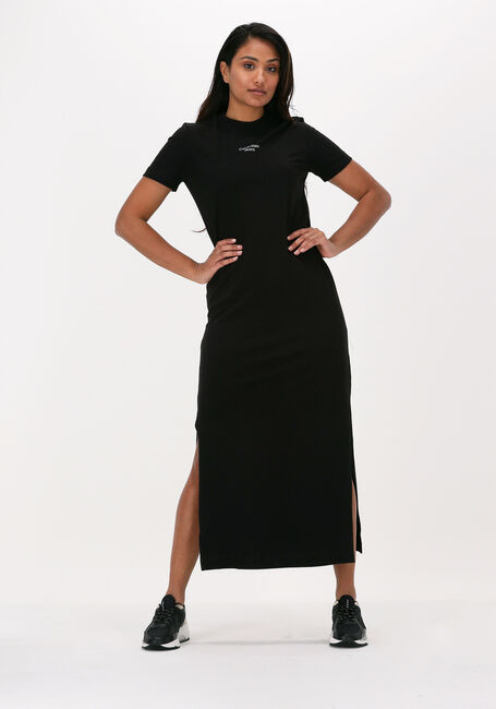 Zwarte CALVIN KLEIN Midi jurk STACKED LOGO T-SHIRT DRESS - large