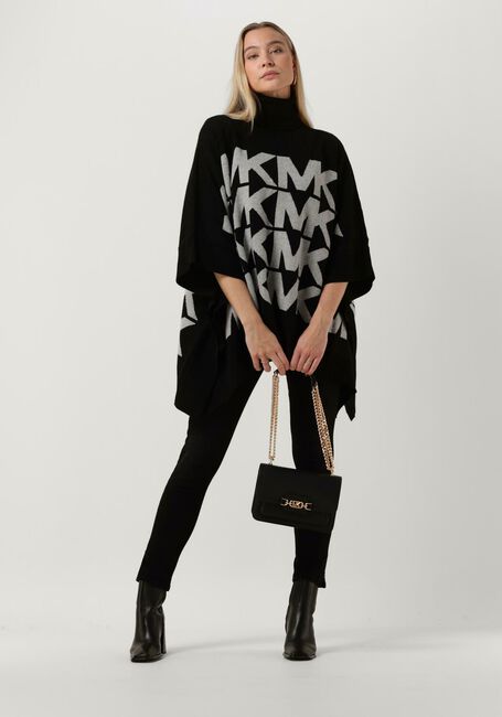 Zwarte MICHAEL KORS Coltrui OVERSIZE MK LOGO PONCHO - large
