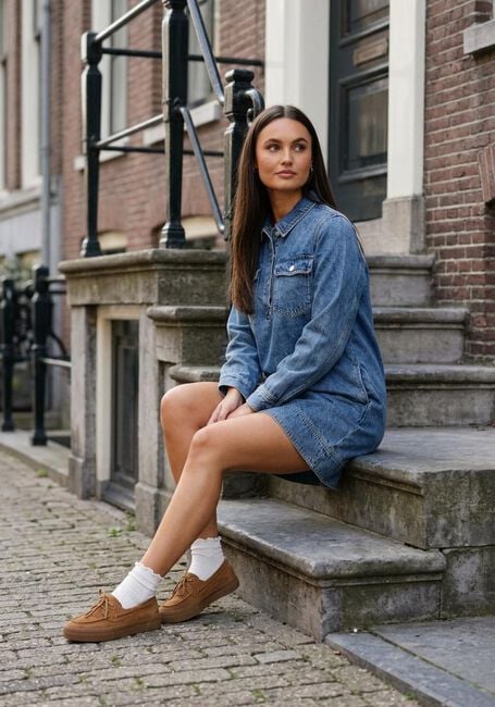 Blauwe TOMMY JEANS Mini jurk TJW PULLOVER DENIM DRESS - large