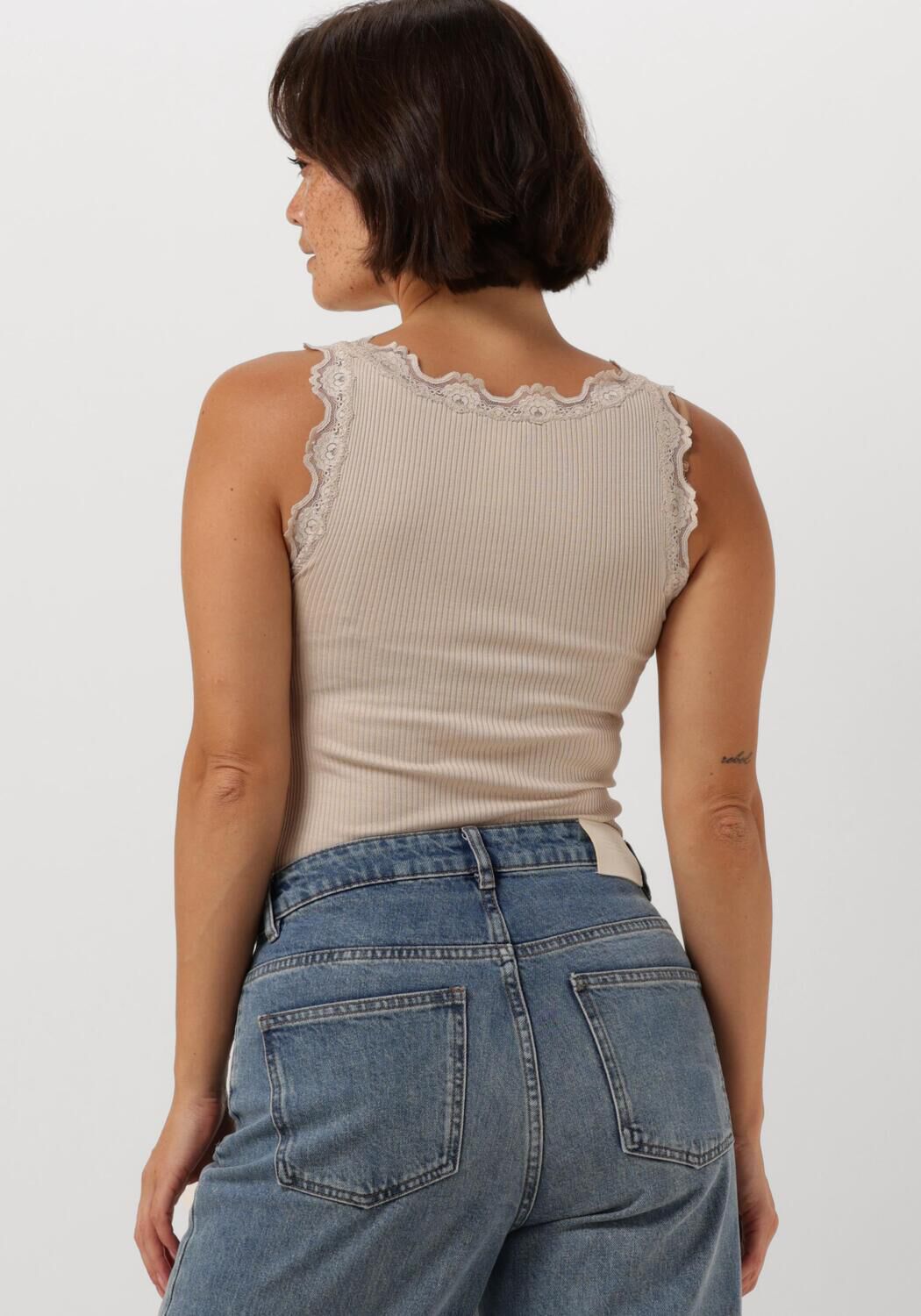 ROSEMUNDE Dames Tops & T-shirts Babette Silk Top W Lace Beige