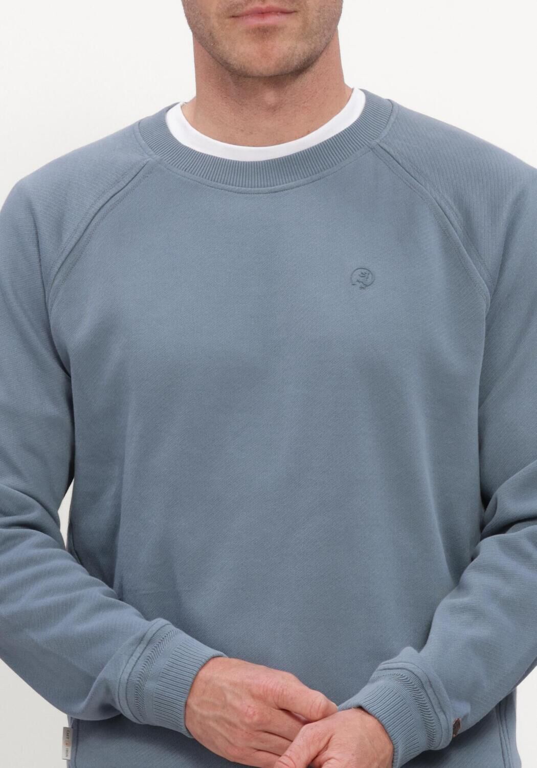 Blauwe CAST IRON Trui CREWNECK REGULAR FIT TWILL - large