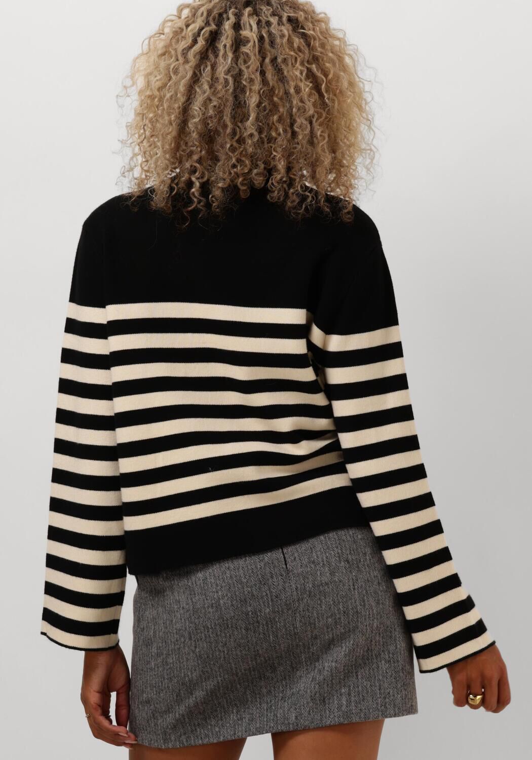 MINUS Dames Truien & Vesten Lupi Stripe Knit Pullover Zwart