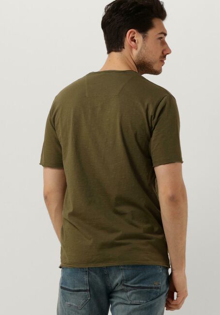 Groene DSTREZZED T-shirt STEWART ORGANIC SLUB JERSEY - large