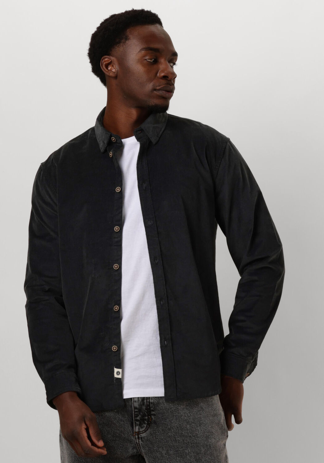 ANERKJENDT Heren Overhemden Akleif Solid Cord Shirt Grijs