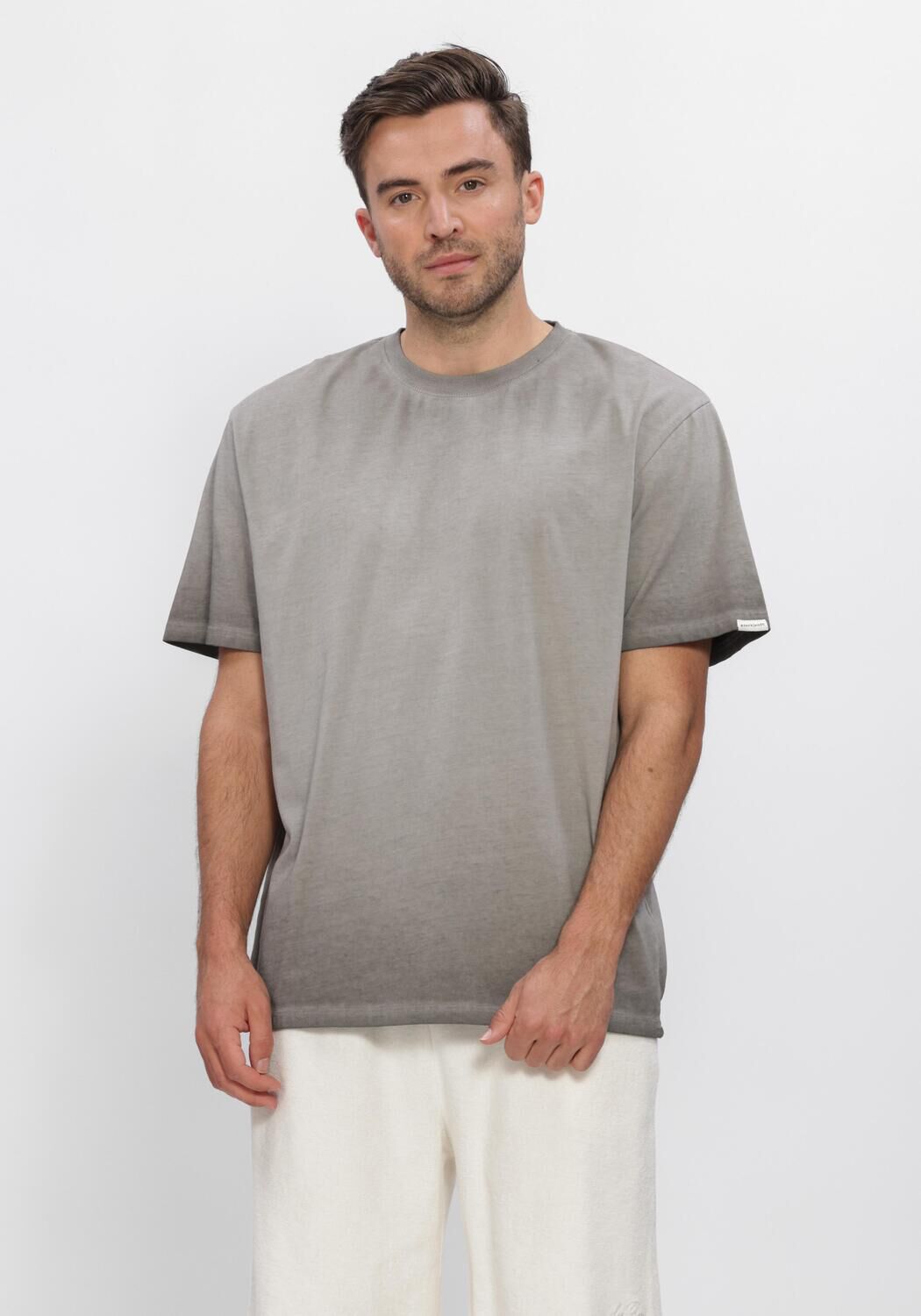 Grijze ANERKJENDT T-shirt AKVILLADS WASHED TEE - large