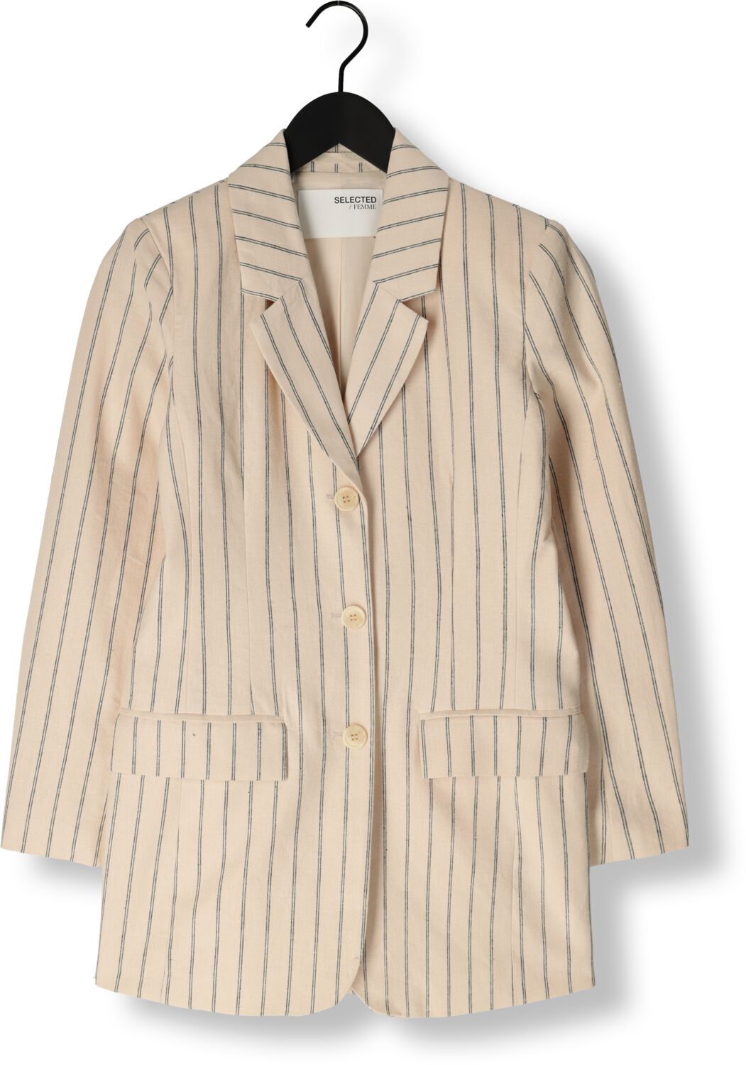 SELECTED FEMME Dames Blazers Slfhilda Ls Fitted Blazer Pin Stripe Zand