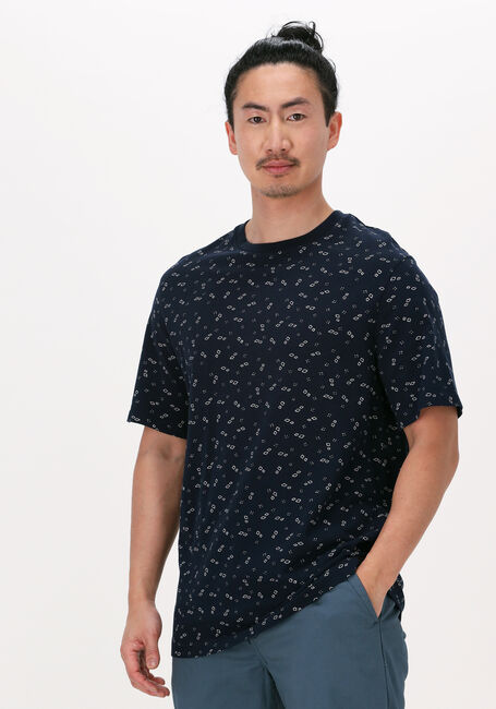 Donkerblauwe SCOTCH & SODA T-shirt PRINTED JERSEY CREWNECK T-SHIRT IN ORGANIC COTTON - large