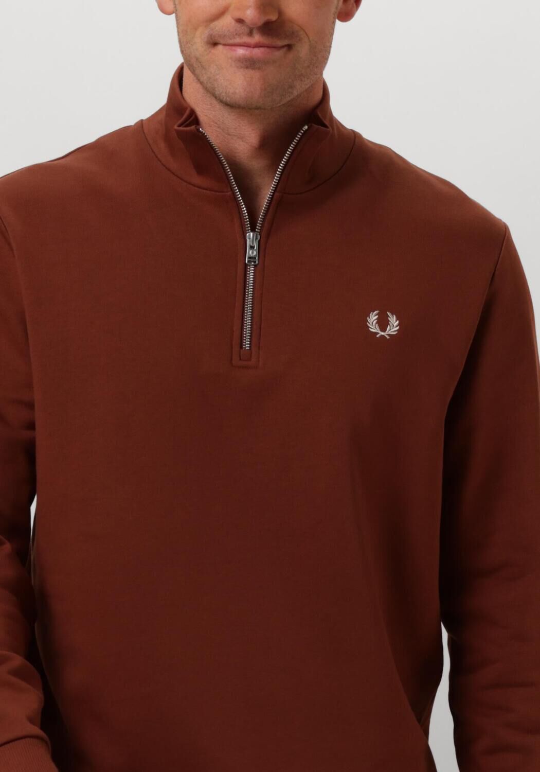 FRED PERRY Heren Truien & Vesten Half Zip Sweatshirt Roest