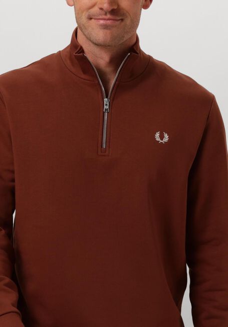 Bruine FRED PERRY Sweater HALF ZIP SWEATSHIRT - large