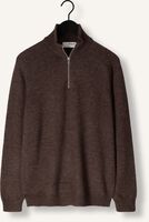 Bruine SELECTED MEN Trui SLHREG DAN WOOL-MIX ZIP HIGH NECK OW Bruine SELECTED MEN Trui SLHREG DAN WOOL-MIX ZIP HIGH NECK OW - medium
