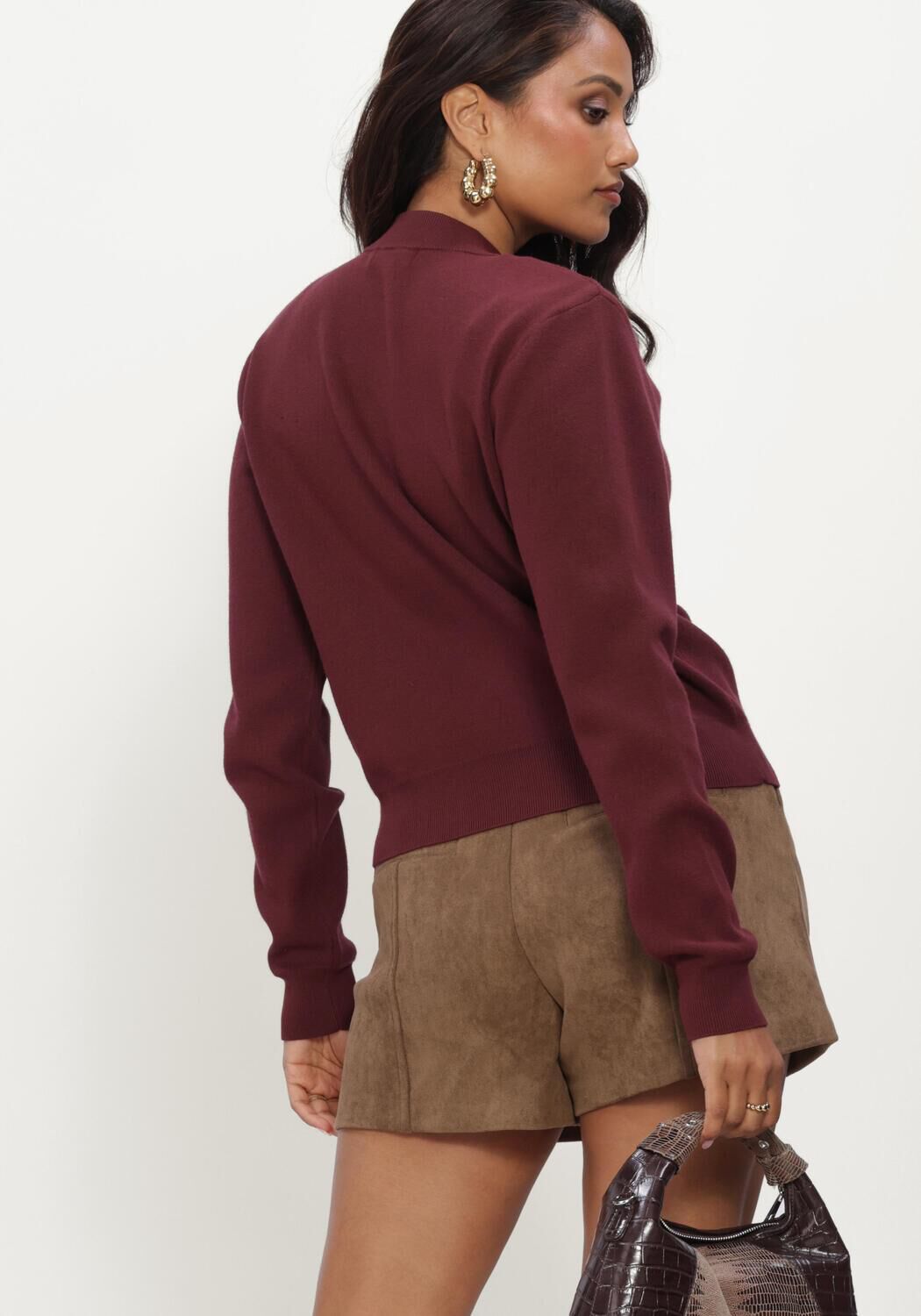 Bordeaux JOSH V Vest FLISS CARDIGAN - large