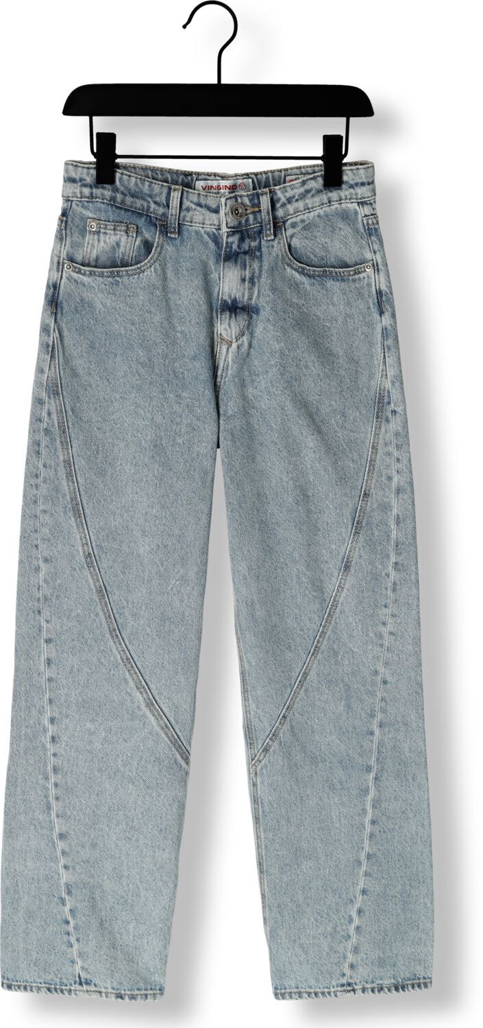 VINGINO loose fit jeans Cato blauw Meisjes Katoen Effen 140