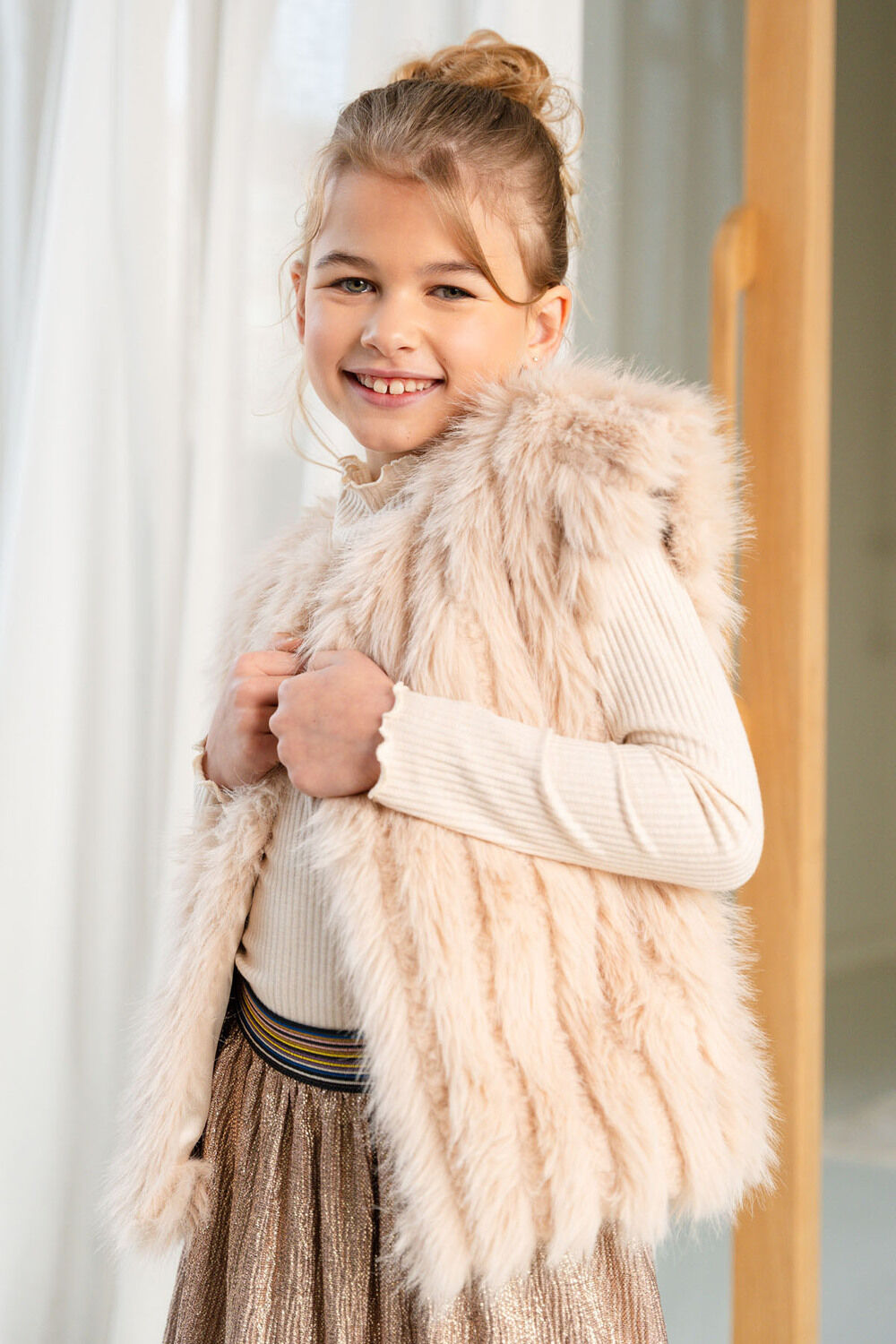 LIKE FLO Meisjes Tops & T-shirts Eef Rib Col Beige