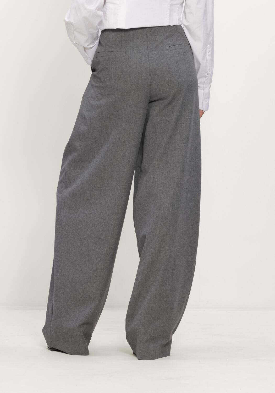 Grijze JANICE Broeken BROEK RECHTE WIJDE PIJP - large