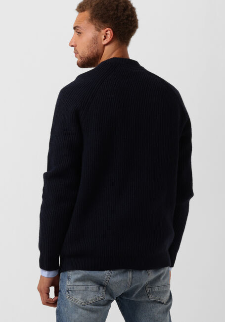 Blauwe LYLE & SCOTT Trui SHAKER STITCH MOCK NECK JUMPER - large