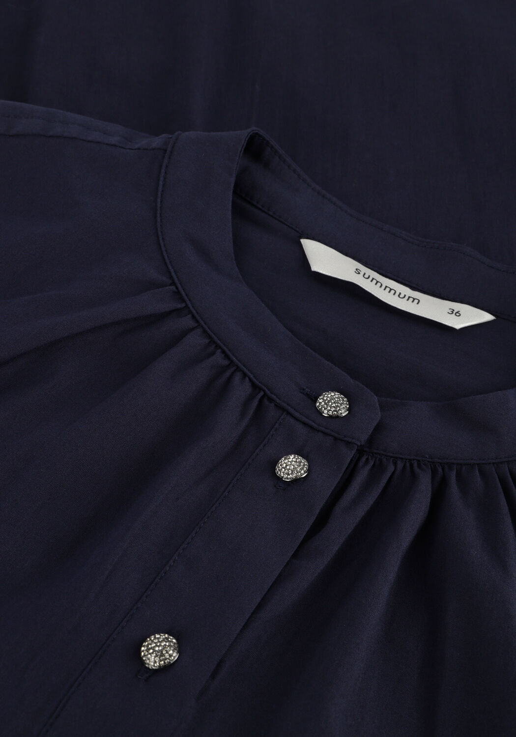 Donkerblauwe SUMMUM Blouses BLOUSE COTTON STRETCH - large