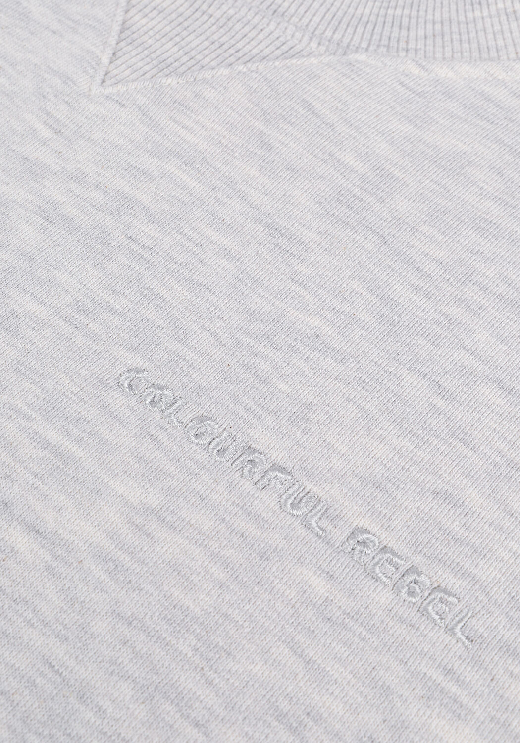 Grijze COLOURFUL REBEL Sweater UNI MELANGE SLIT SWEAT - large