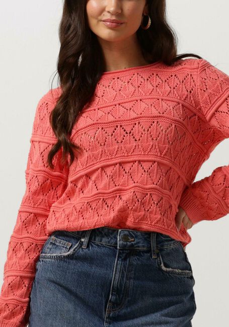 Oranje OBJECT Trui OBJLIVA L/S O-NECK KNIT PULLOVER - large