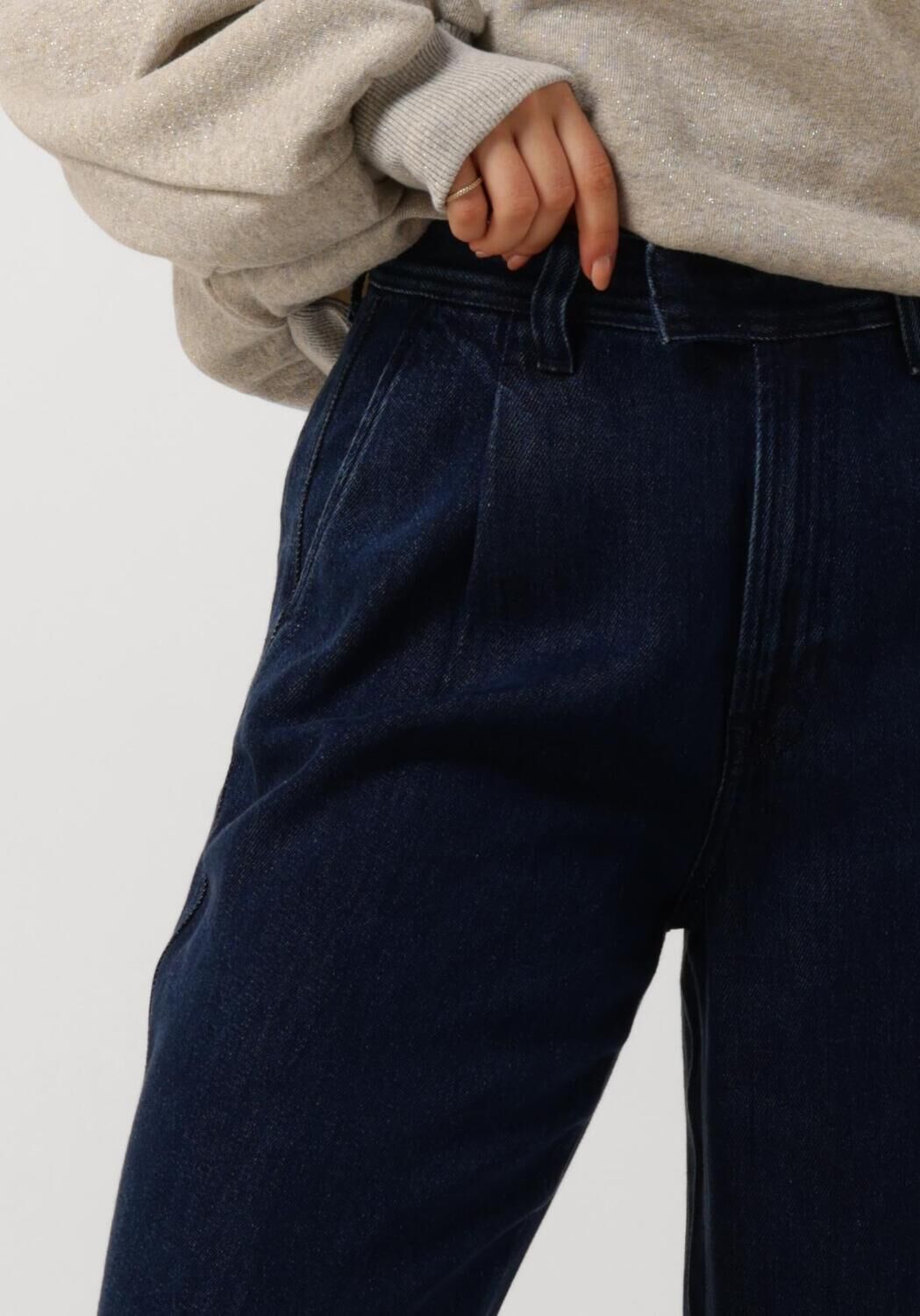 7 FOR ALL MANKIND Dames Jeans Pleated Trouser Stormy Blauw