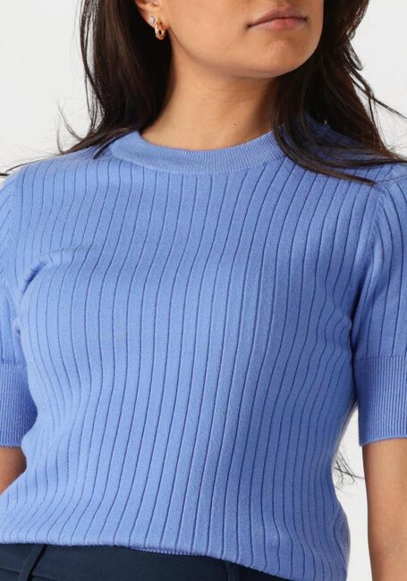 Lichtblauwe OBJECT T-shirt OBJNOELLE S/S KNIT T-SHIRT - large