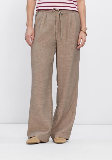 Taupe Y.A.S. Wijde broek YASRINA MW PANT - large