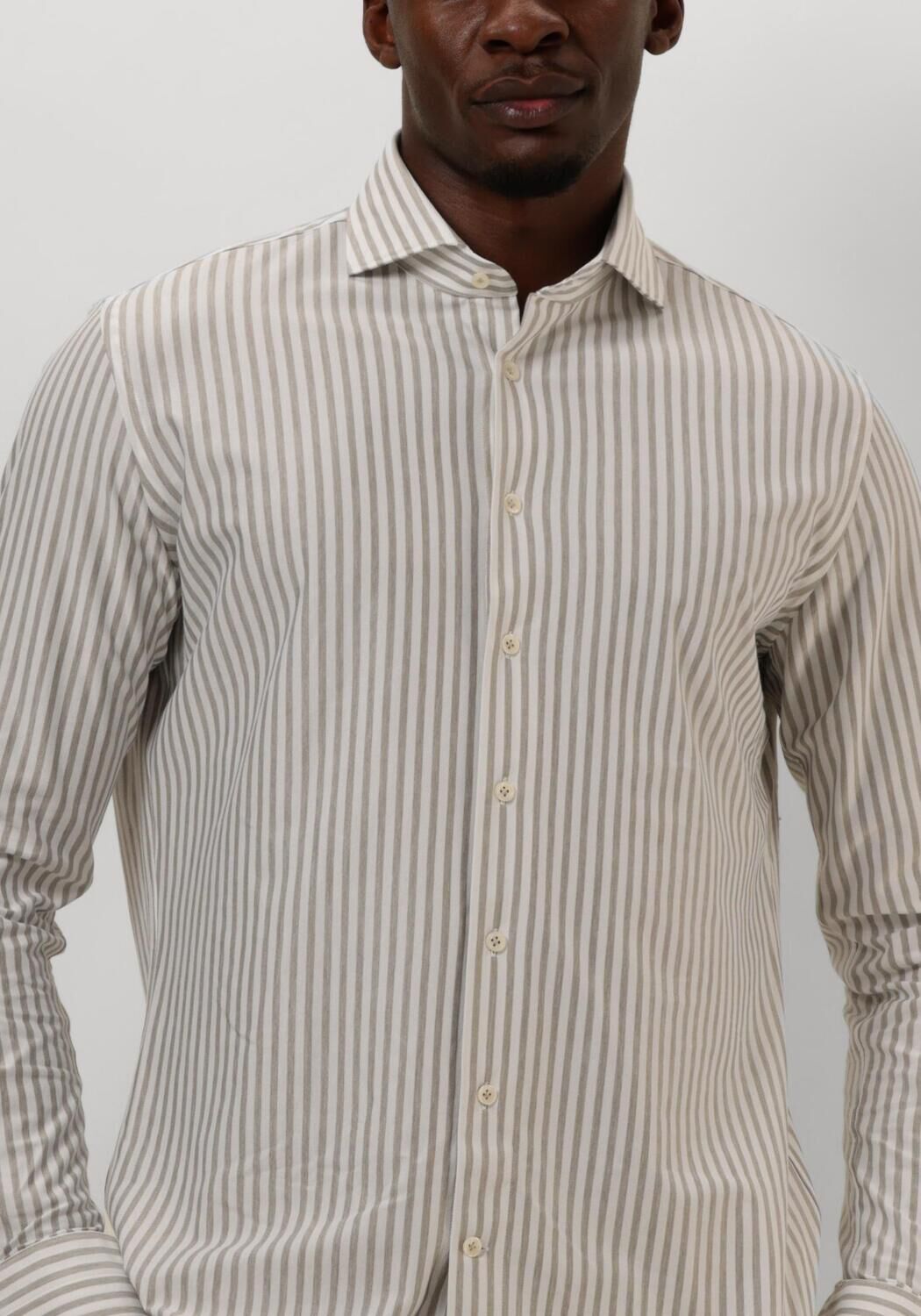 PROFUOMO Heren Overhemden Shirt X-cutaway Sc Sf Japanese Knitted Taupe