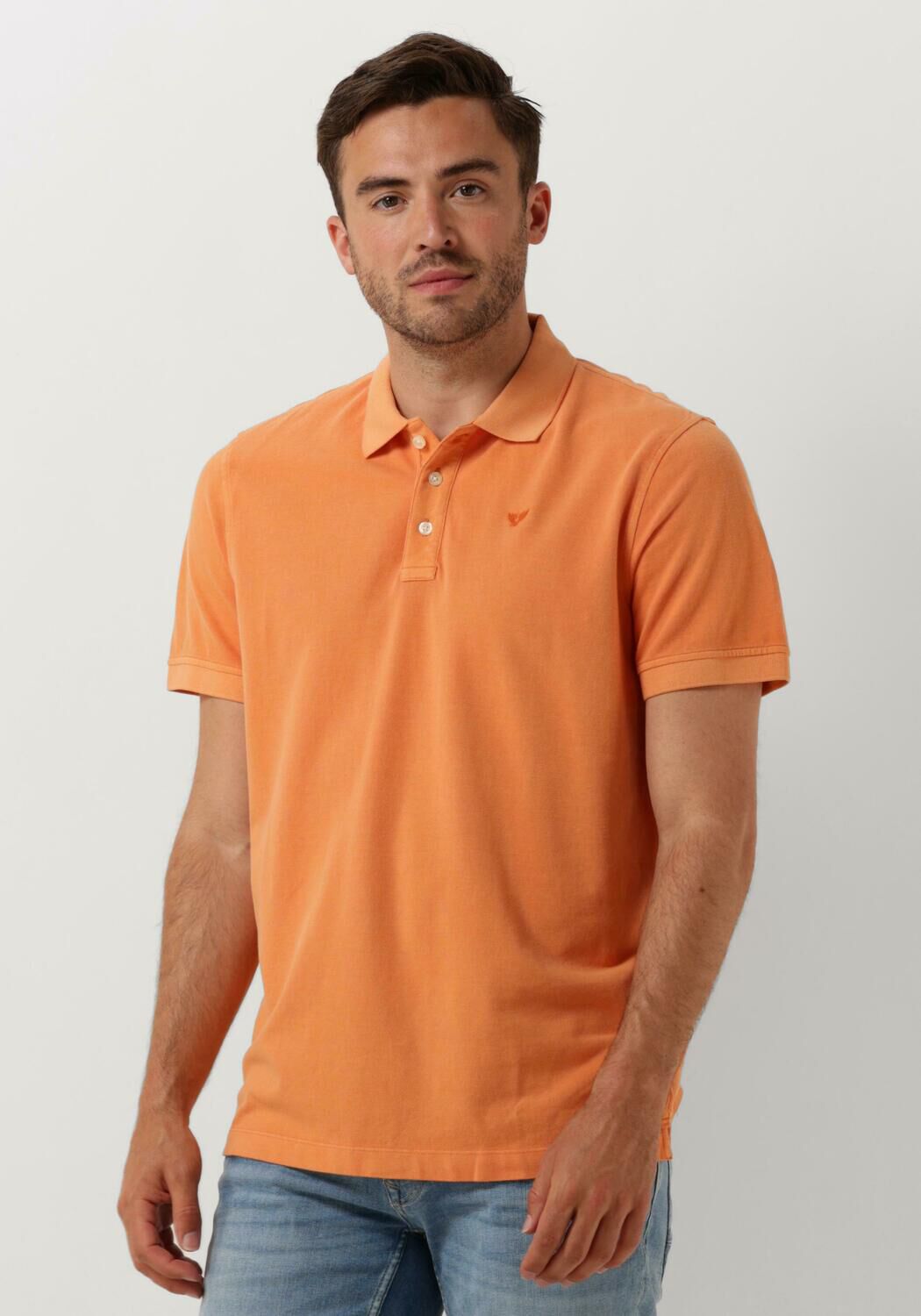PME LEGEND Heren Polo's & T-shirts Short Sleeve Polo Pique Garment Dye Oranje