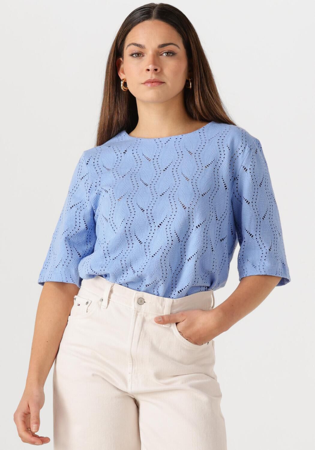 OBJECT Dames Tops & T-shirts Objava 2 4 Lo O-neck Top Lichtblauw