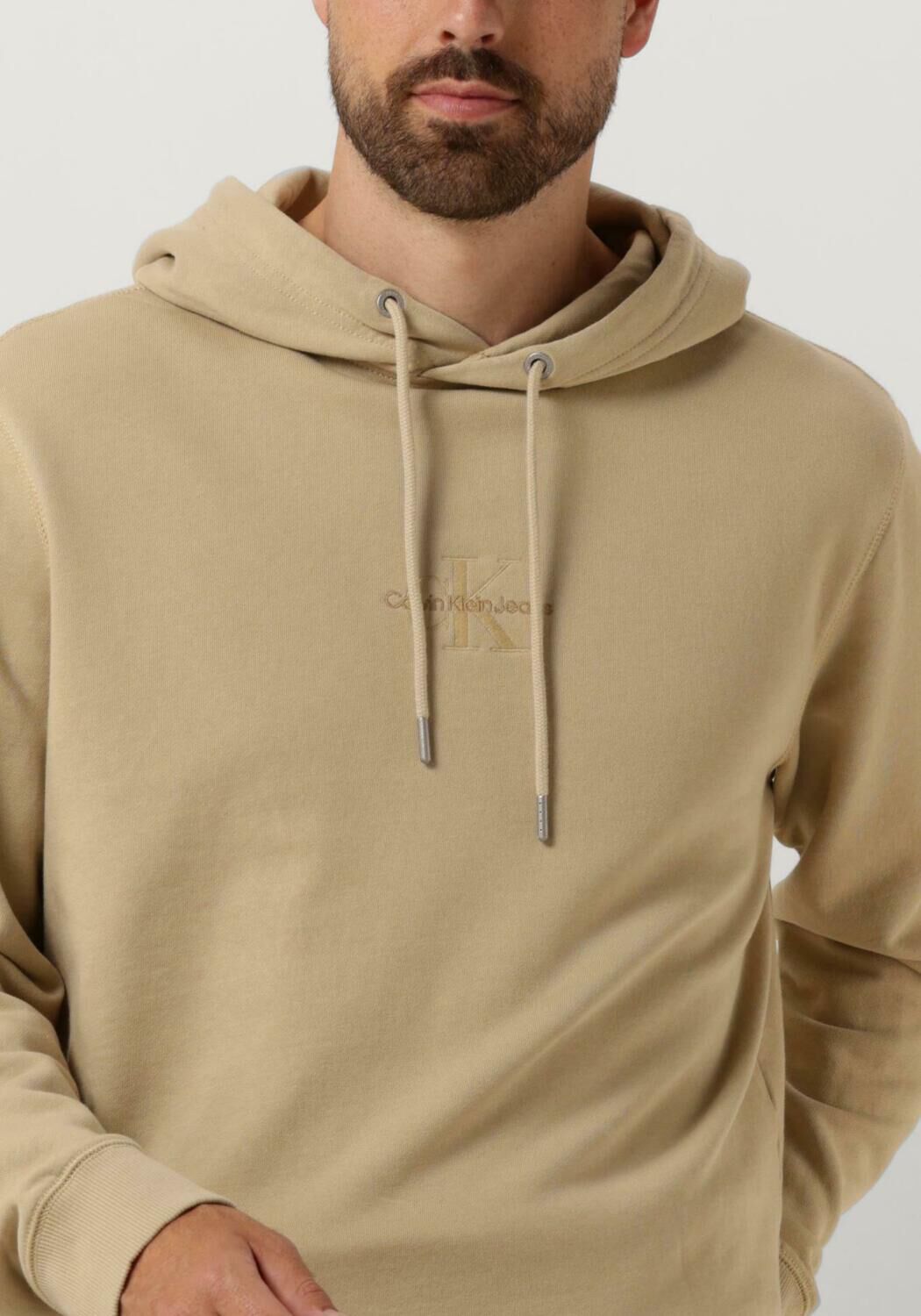 CALVIN KLEIN Heren Truien & Vesten Washed Monologo Hoodie Khaki