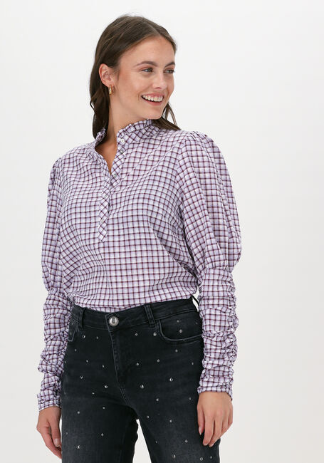Paarse CO'COUTURE Blouses SANDY DOBBY CHECK SHIRT - large