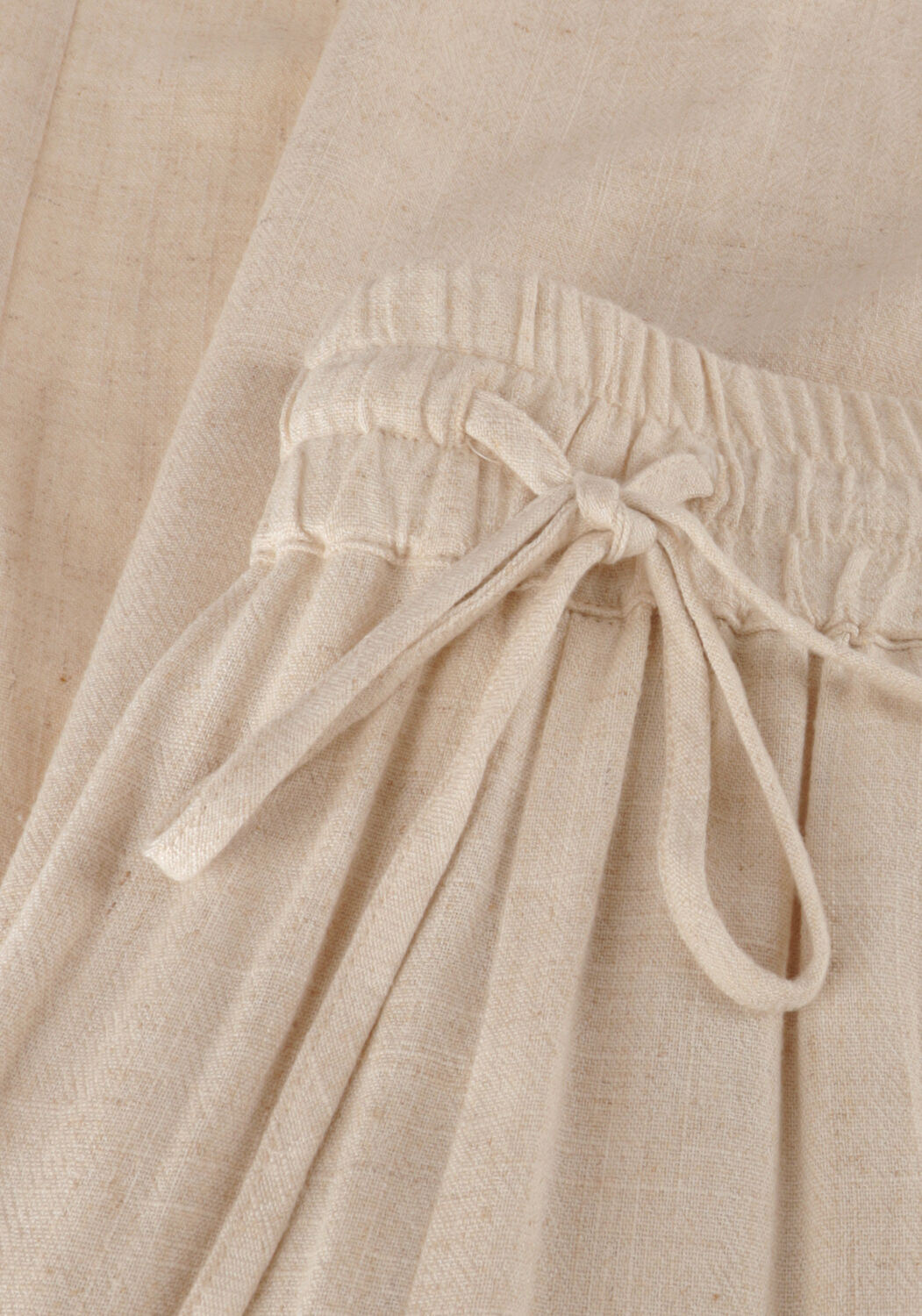 Beige SELECTED WOMEN Wijde broek SLFVIVA-GULIA HW LONG LINEN PANT NOOS - large