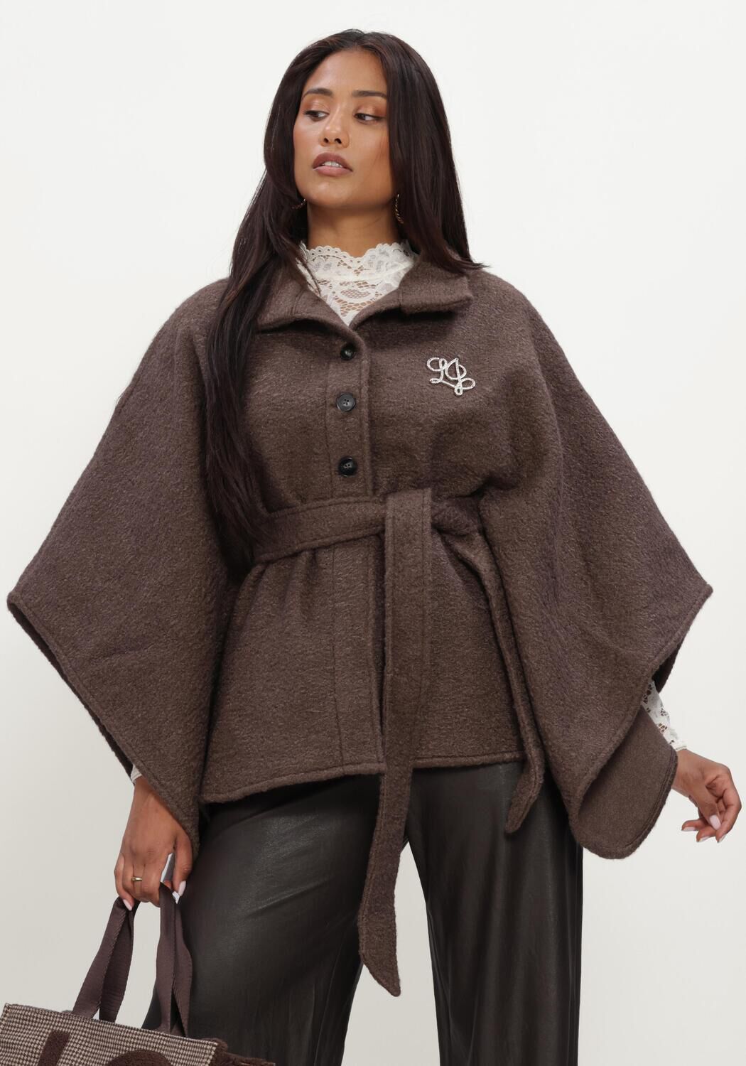 Bruine LIU JO Sjaal LOGO - CLOACK/PONCHO - large