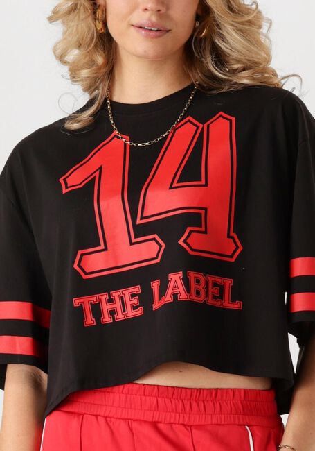Zwarte ALIX THE LABEL T-shirt LADIES KNITTED CROPPED SPORTS - large
