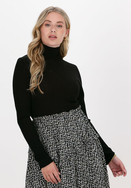 Zwarte SELECTED FEMME Trui SLFCOSTINA LS KNIT RIB ROLLNEC - large