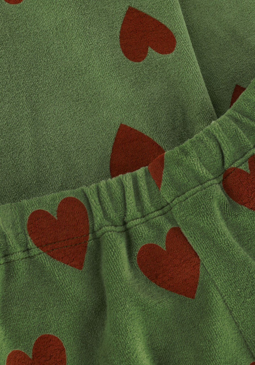 Groene CARLIJNQ Flared broek HEARTS - FLARED LEGGING WT. ADJUSTABLE WAISTBAND - large