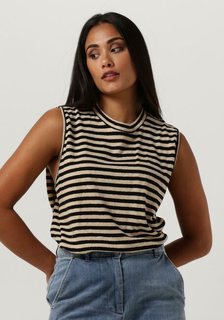 Zwarte PENN & INK Top T-SHIRT STRIPE - large