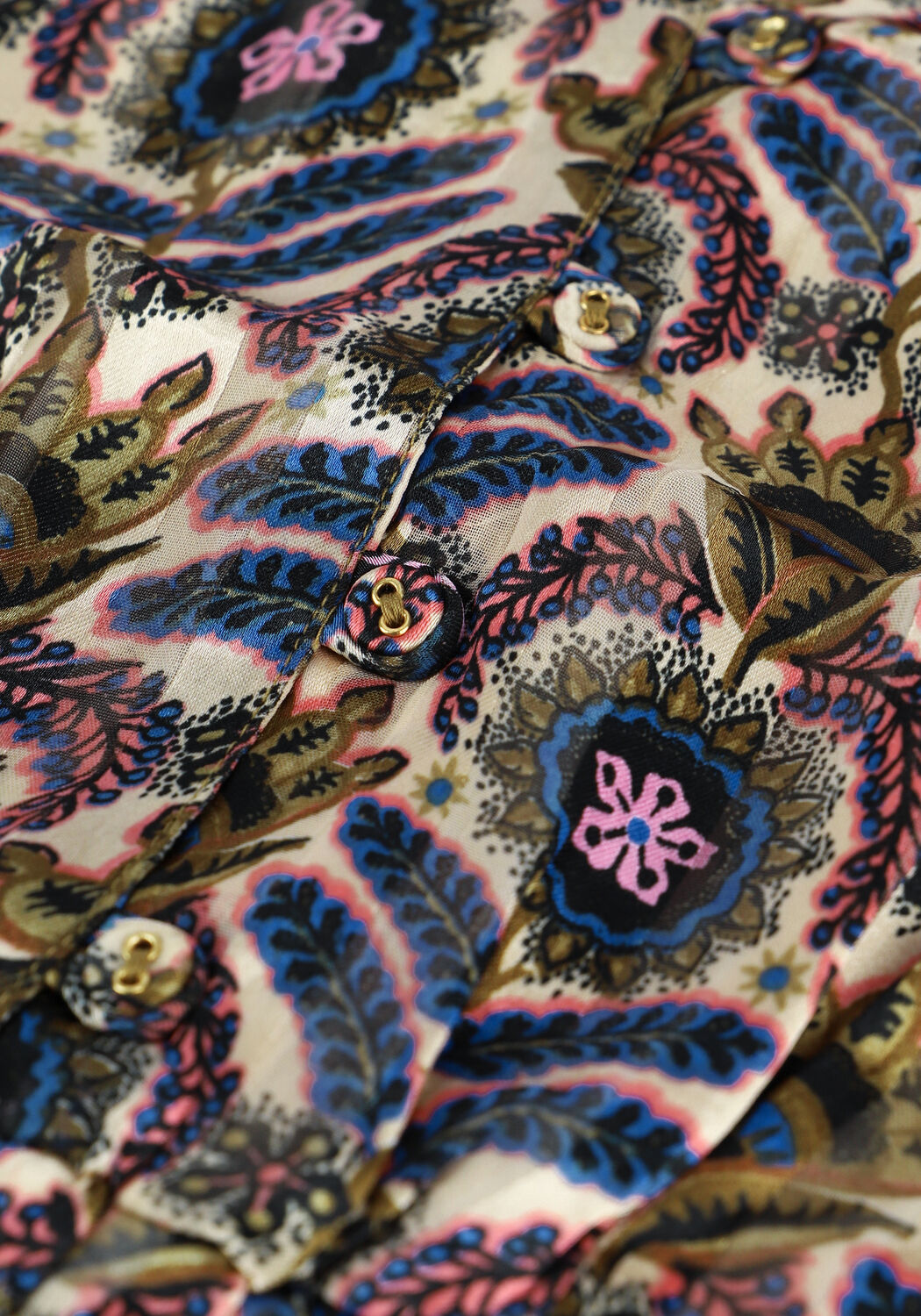 Paarse SCOTCH & SODA Mini jurk PRINTED LONG-SLEEVED MINI-DRES - large