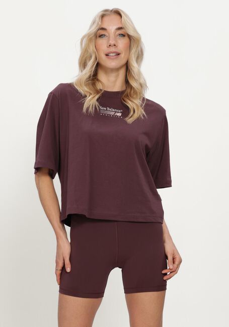 Bordeaux NEW BALANCE T-shirt TRACKSIDE RELAXED T-SHIRT - large