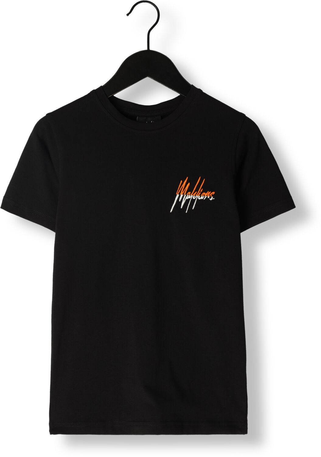 Malelions T-shirt Split met logo zwart Jongens Stretchkatoen Ronde hals 152