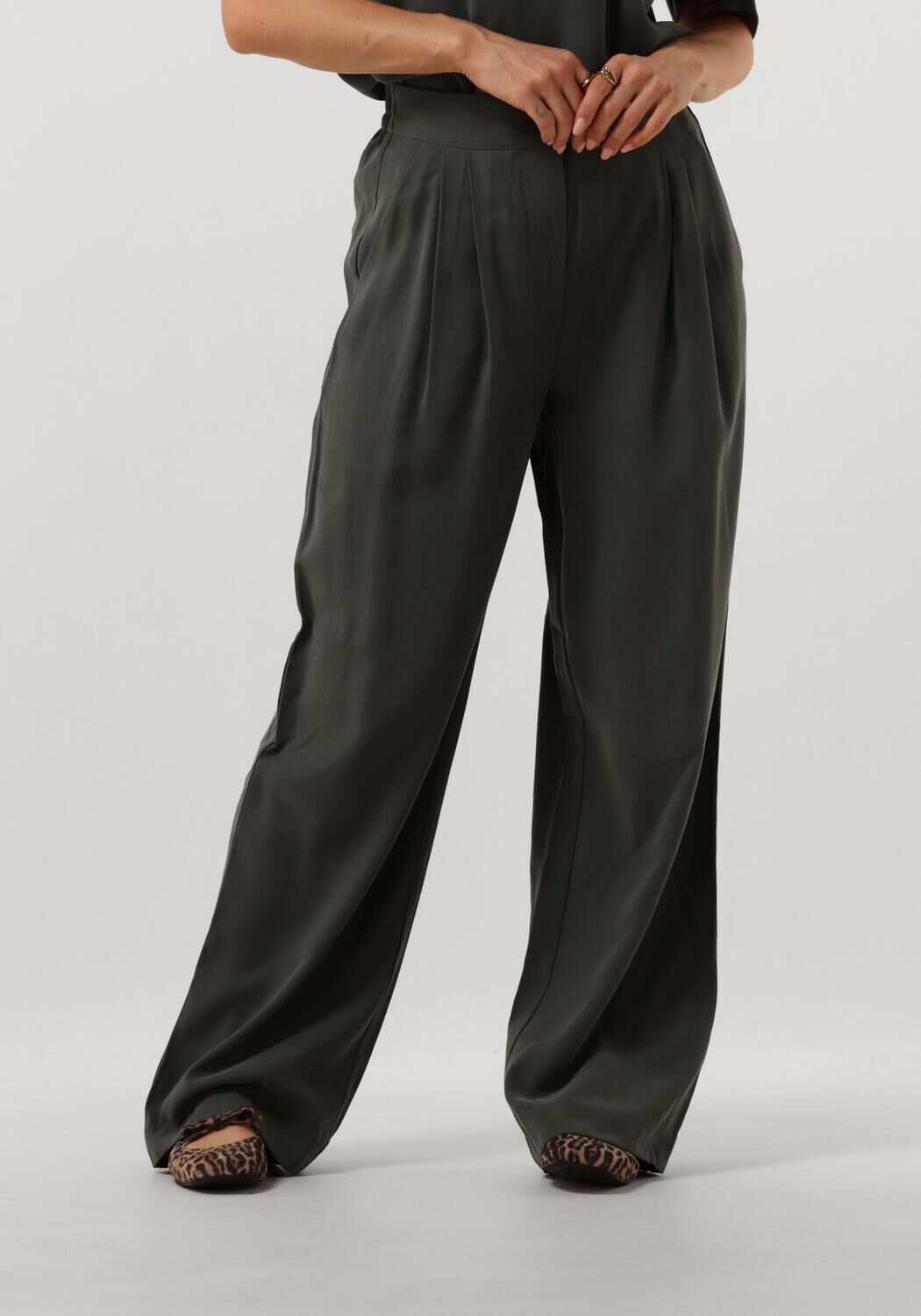Modström Groene Harbor Pantalon Rechte Pijp Green Dames