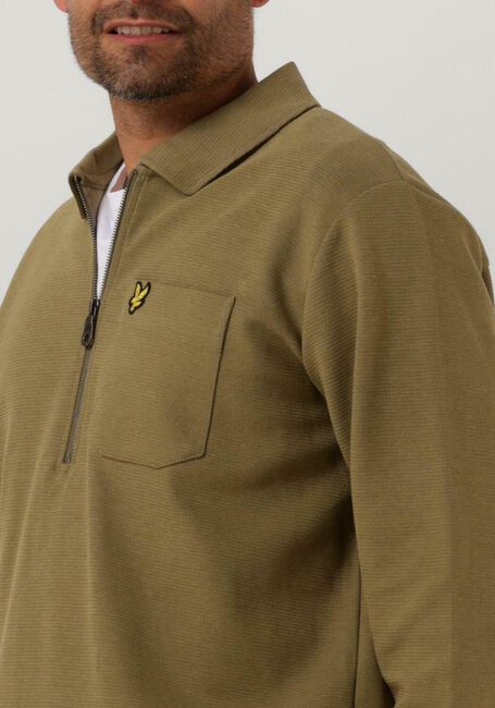Olijf LYLE & SCOTT Sweater CREST TEXTURED QUARTER ZIP - large