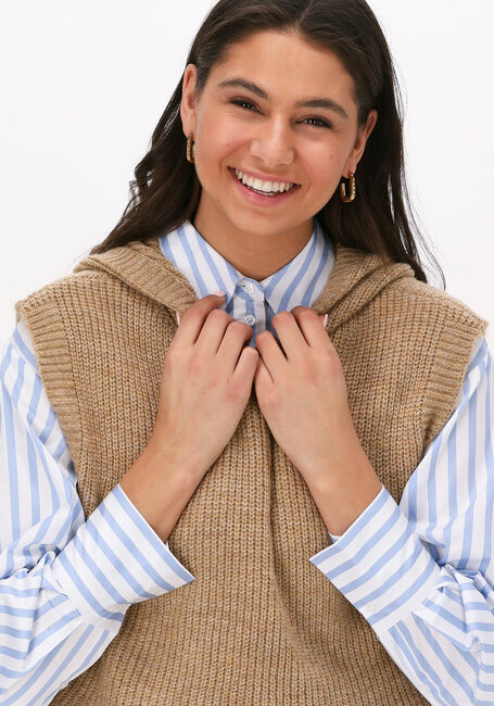 Camel NA-KD Vest KNITTED HOODIE VEST - large