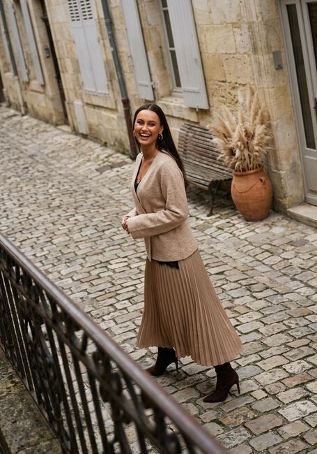 Beige NEO NOIR Trui MARIE LOUISE KNIT CARDIGAN - large